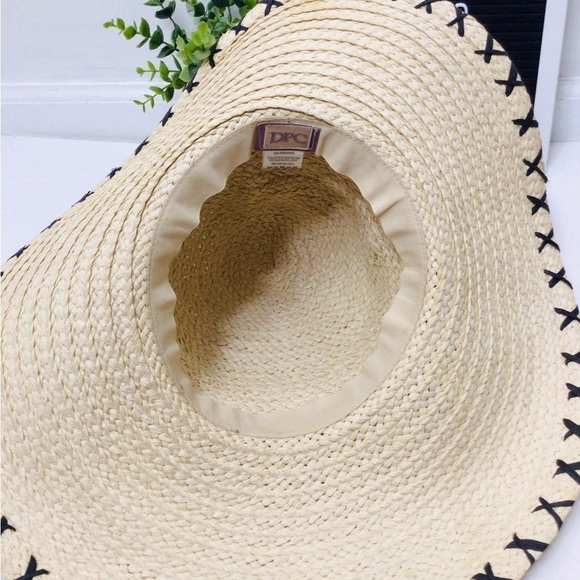 DPC straw vacation hat vintage tan black main image 7